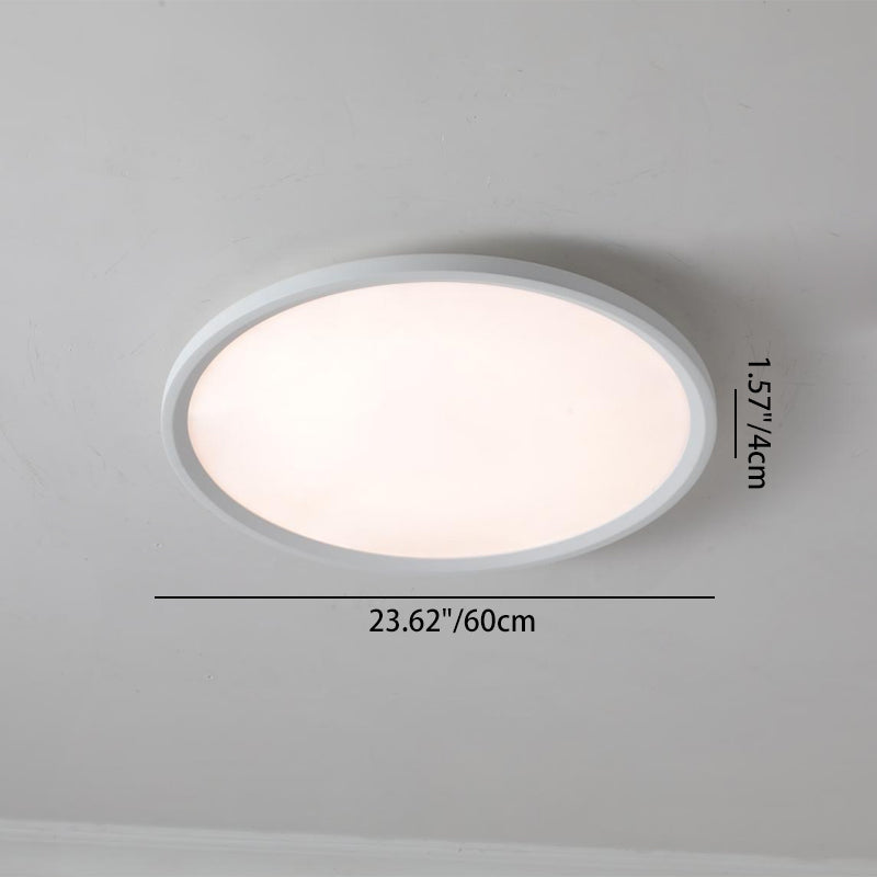 Ultra-Thin Round Aluminum Acrylic LED Flush Mount Ceiling Light - Minimalist Tylish Ambient Lighting For Living Room