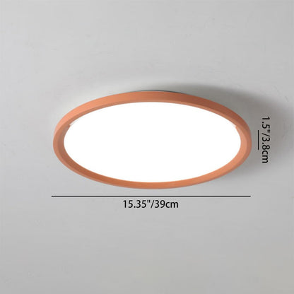 Ultra-Thin Round Aluminum Acrylic LED Flush Mount Ceiling Light - Minimalist Tylish Ambient Lighting For Living Room
