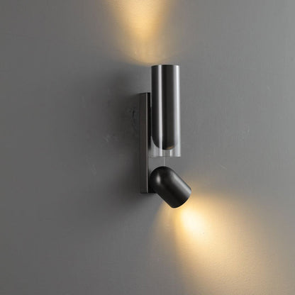Cylinder Rectangular Acrylic 2-Light Wall Lamp - Industrial Dual Beam Wall Sconce For Living Room