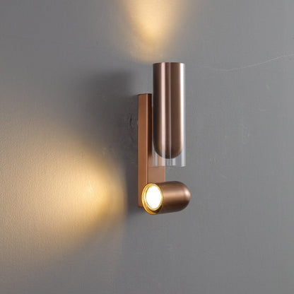 Cylinder Rectangular Acrylic 2-Light Wall Lamp - Industrial Dual Beam Wall Sconce For Living Room