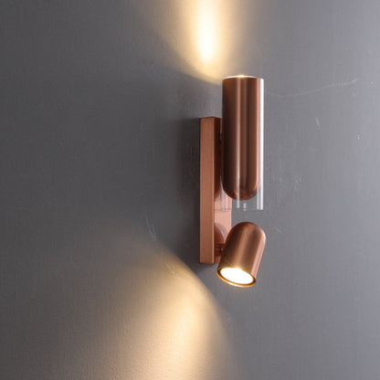 Cylinder Rectangular Acrylic 2-Light Wall Lamp - Industrial Dual Beam Wall Sconce For Living Room