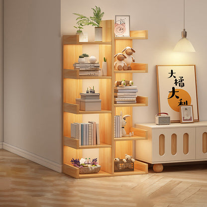 Modern Minimalist Rectangular Artificial Wood Bookshelf 4/5-Tier For Living Room