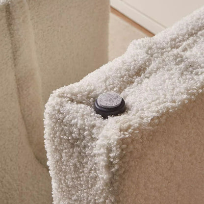 Modern Minimalist U-Shaped Sherpa Fabric Pine Vanity Stool Backless For Bedroom