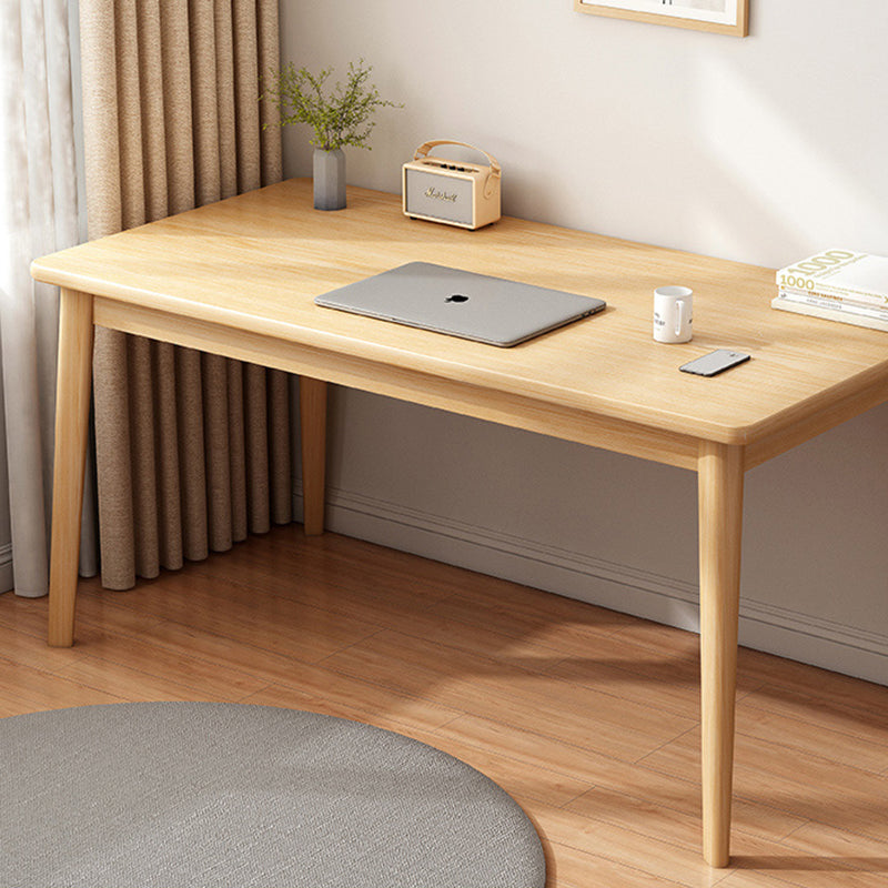Modern Minimalist Rectangular Medium Density Fiberboard Solid Wood Desk 1-Tier For Home Office