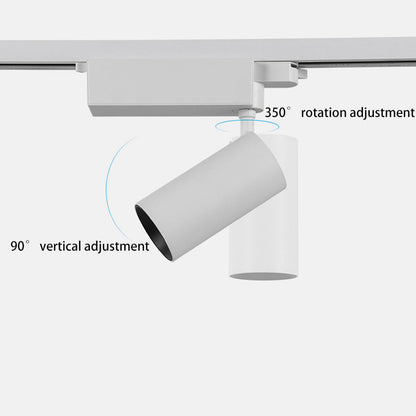 Adjustable Aluminum LED Track Spotlight - Minimalist Rotation Cylinder Semi-Flush Mount Ceiling Light For Home Office