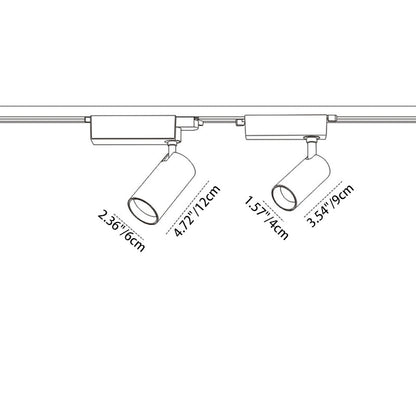 Adjustable Aluminum LED Track Spotlight - Minimalist Rotation Cylinder Semi-Flush Mount Ceiling Light For Home Office