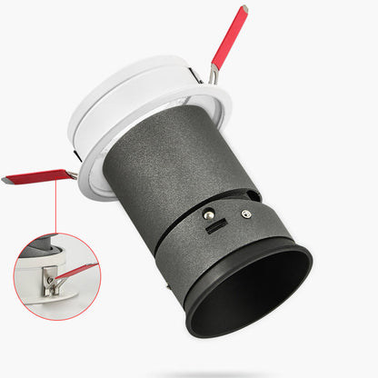 Recessed Adjustable Aluminum LED Downlight - Minimalist Rotation Cylinder Flush Mount Lighting For Living Room