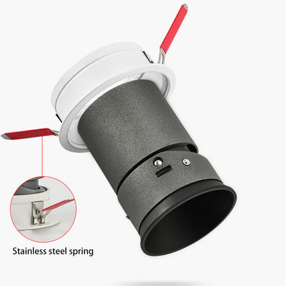 Recessed Adjustable Aluminum LED Downlight - Minimalist Rotation Cylinder Flush Mount Lighting For Living Room