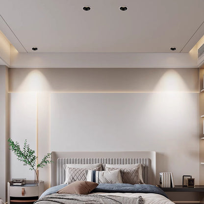 Recessed Adjustable Aluminum LED Downlight - Minimalist Rotation Cylinder Flush Mount Lighting For Living Room