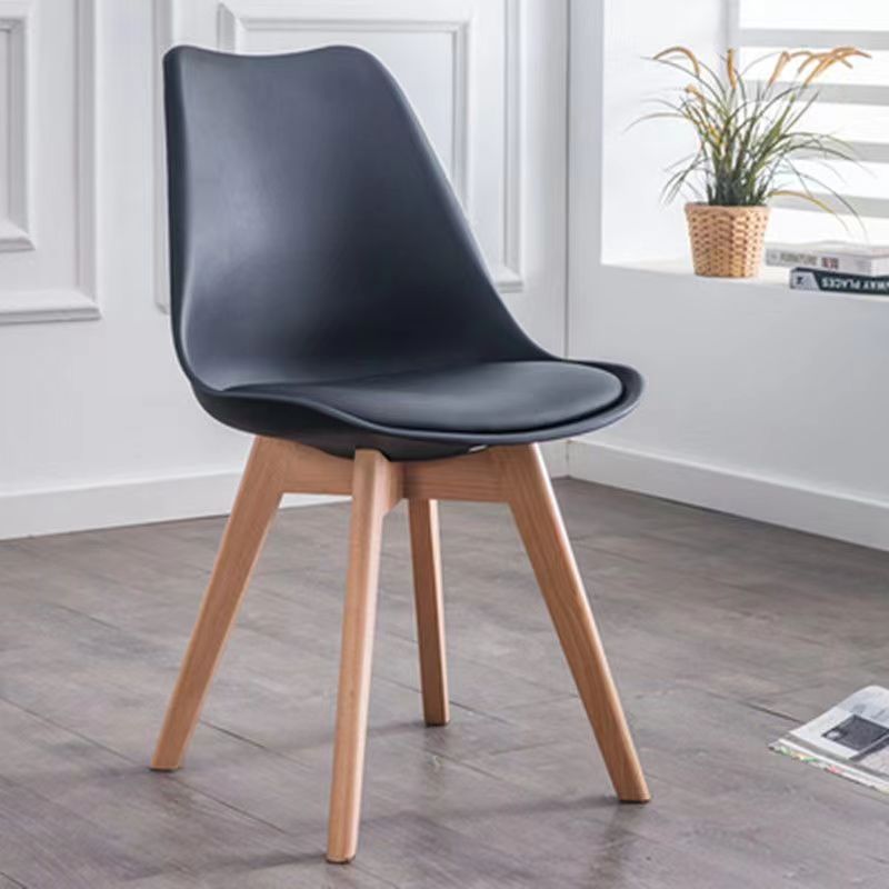 Modern Minimalist Tulip Shape PP Solid Wood Chair Backrest For Living Room