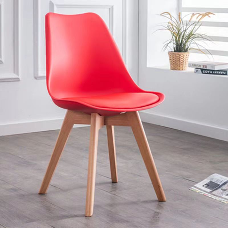 Modern Minimalist Tulip Shape PP Solid Wood Chair Backrest For Living Room