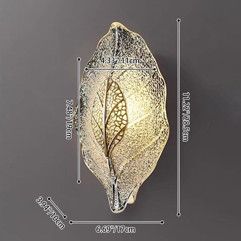 Modern Luxury Aluminum Carbon Steel Leaf Glass 1/3/5-Light Wall Sconce Lamp For Living Room & Bedroom