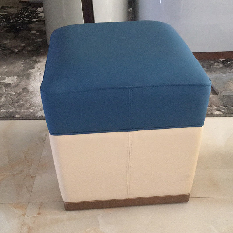 Modern Minimalist Rectangular Solid Wood Multi-Layer Board Microfiber Leather Sponge Footstool For Hallway