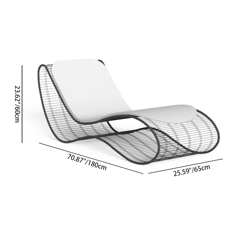Modern Minimalist Curved Aluminum Alloy Fabric Sponge Recliner Backrest For Garden