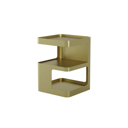 Contemporary Creative Rectangular Stainless Steel Side Table 3-Tier For Living Room
