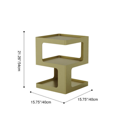 Contemporary Creative Rectangular Stainless Steel Side Table 3-Tier For Living Room