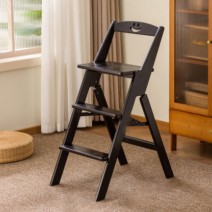 Modern Minimalist A-Shaped Bamboo Step Stool Backrest Foldable For Dining Room