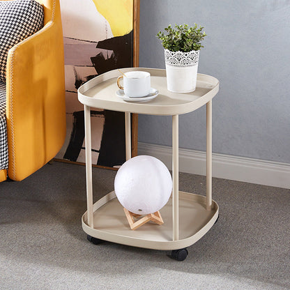 Modern Minimalist Rectangular PP Carbon Steel Side Table 2/3 Tier For Living Room
