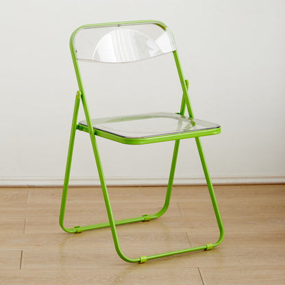 Modern Minimalist Rectangular PVC Iron Dining Chair Backrest Armless For Dining Room