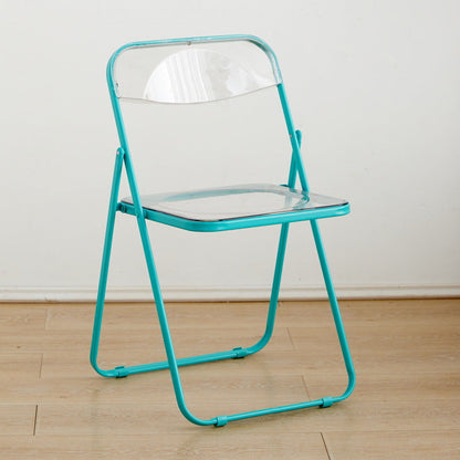 Modern Minimalist Rectangular PVC Iron Dining Chair Backrest Armless For Dining Room