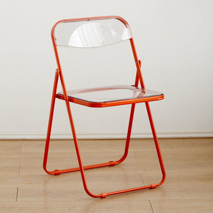 Modern Minimalist Rectangular PVC Iron Dining Chair Backrest Armless For Dining Room