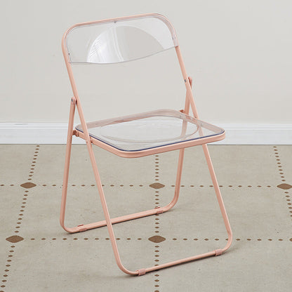 Modern Minimalist Rectangular PVC Iron Dining Chair Backrest Armless For Dining Room