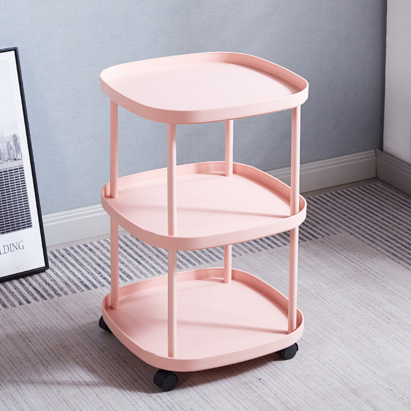 Modern Minimalist Rectangular PP Carbon Steel Side Table 2/3 Tier For Living Room