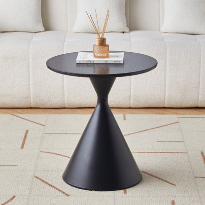Contemporary Scandinavian Round Cone Medium Density Fiberboard Carbon Steel Coffee Table 1-Tier For Living Room