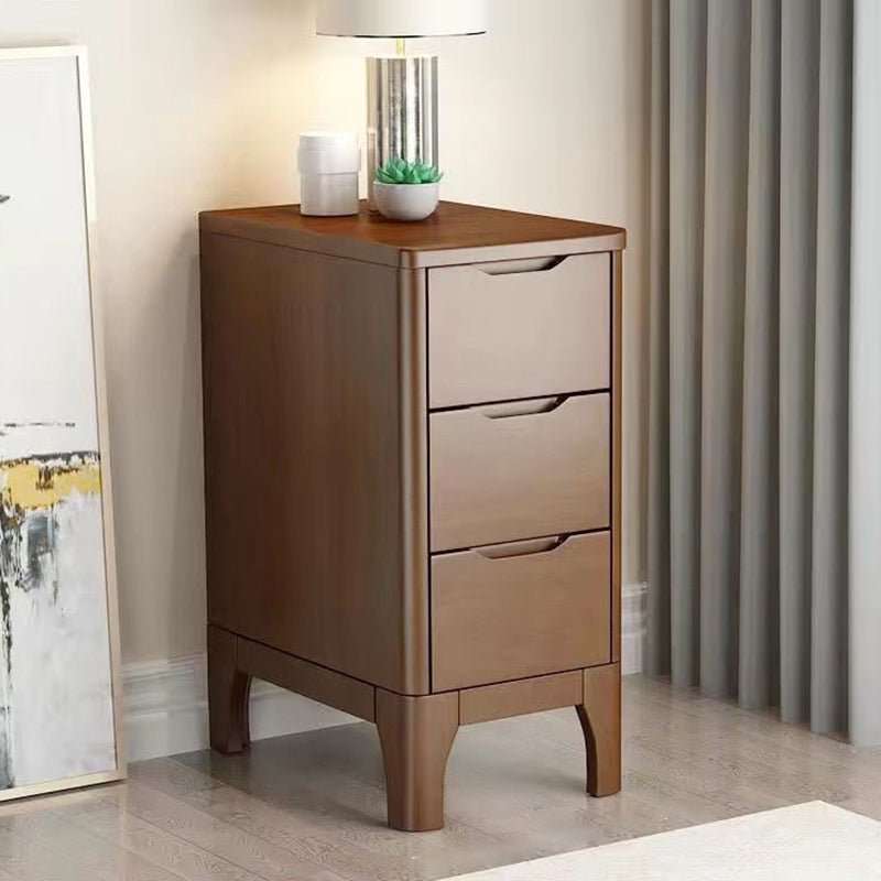 Contemporary Nordic Rectangular Solid Wood Plywood Storage Cabinet 2-Drawer For Bedroom
