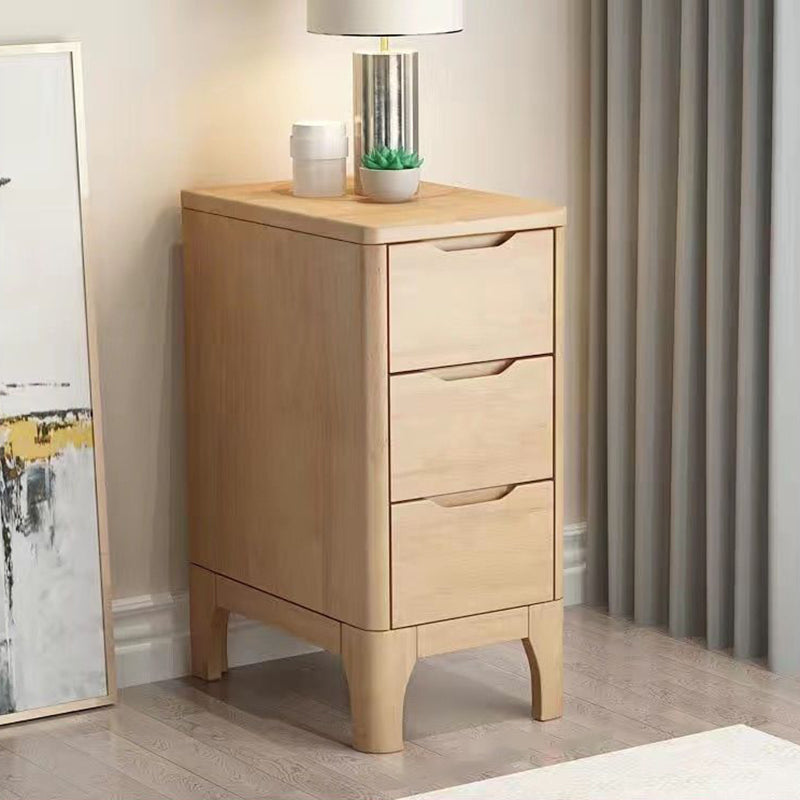 Contemporary Nordic Rectangular Solid Wood Plywood Storage Cabinet 2-Drawer For Bedroom