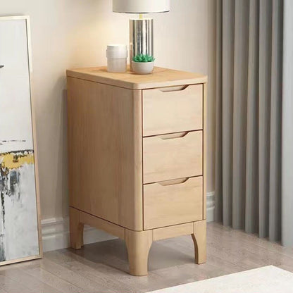 Contemporary Nordic Rectangular Solid Wood Plywood Storage Cabinet 2-Drawer For Bedroom