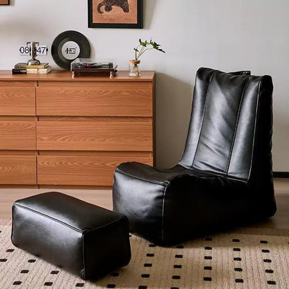 Traditional Vintage Rectangular PU Leather EPS Backrest Footrest Sofa For Living Room
