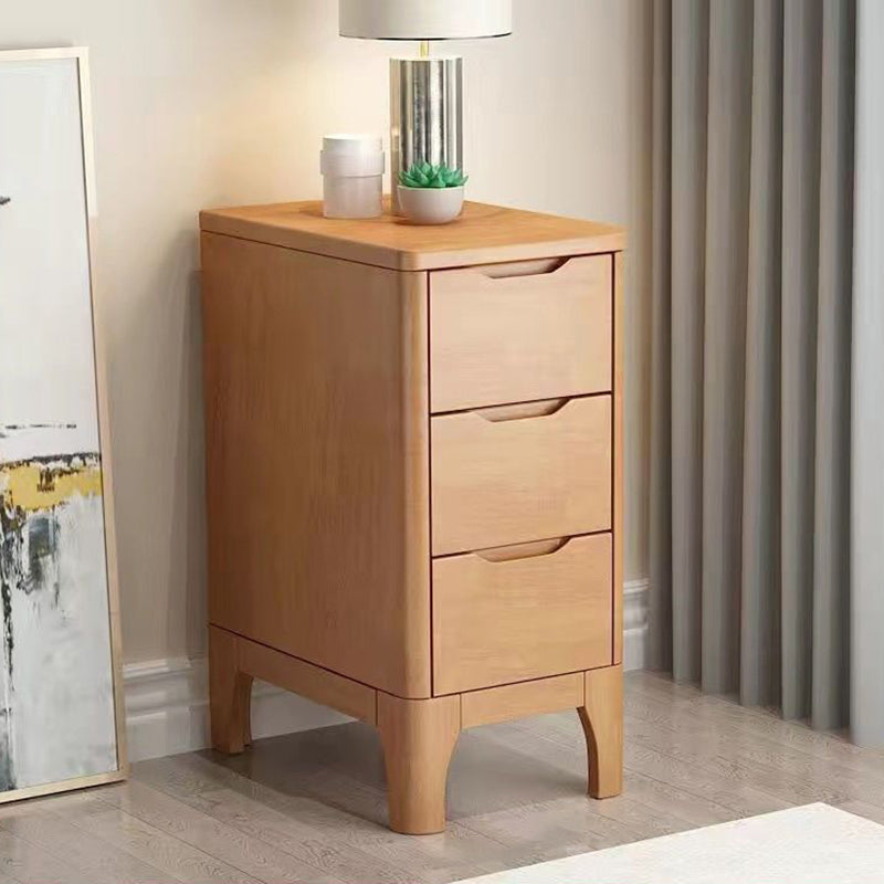 Contemporary Nordic Rectangular Solid Wood Plywood Storage Cabinet 2-Drawer For Bedroom