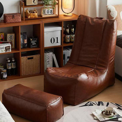Traditional Vintage Rectangular PU Leather EPS Backrest Footrest Sofa For Living Room