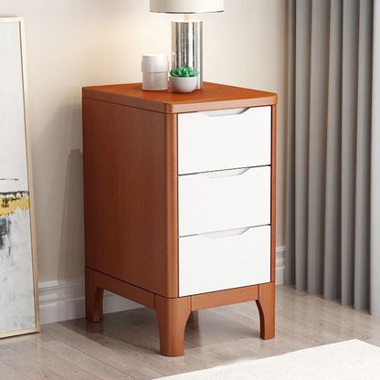 Contemporary Nordic Rectangular Solid Wood Plywood Storage Cabinet 2-Drawer For Bedroom