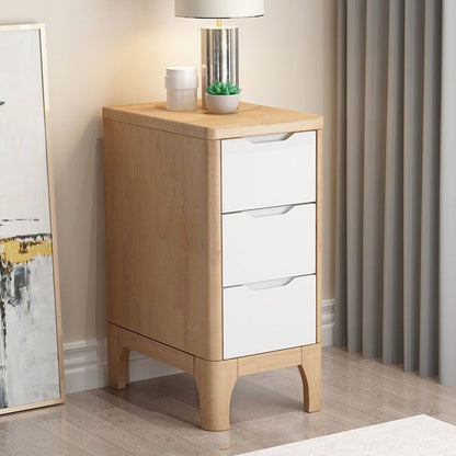 Contemporary Nordic Rectangular Solid Wood Plywood Storage Cabinet 2-Drawer For Bedroom