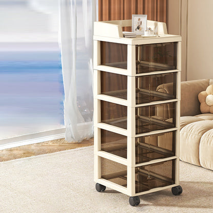 Modern Minimalist Rectangular PP Side Table 3/4/5/6 Drawer For Living Room