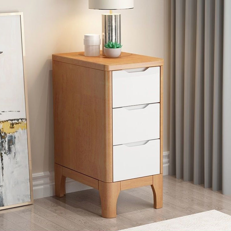 Contemporary Nordic Rectangular Solid Wood Plywood Storage Cabinet 2-Drawer For Bedroom