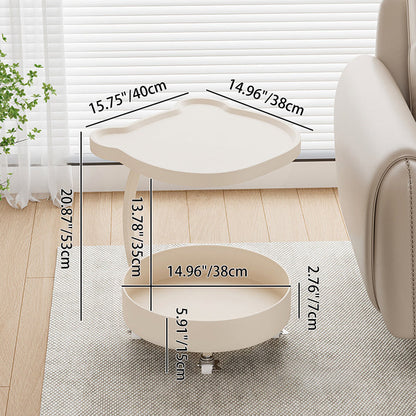 Contemporary Creative Medium-Density Fiberboard Iron Bear-Shaped Movable Side Table 2-Tier For Living Room