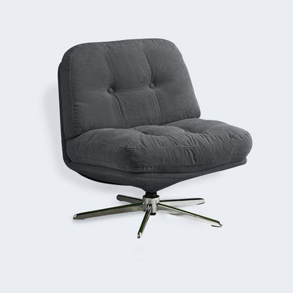 Modern Minimalist Rectangular Corduroy Steel Accent Chair Backrest Armless For Living Room