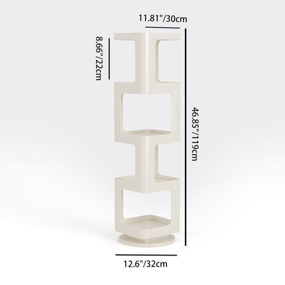 Contemporary Creative Square Iron Rotatable Bookshelf 4/5/6-Tier For Living Room