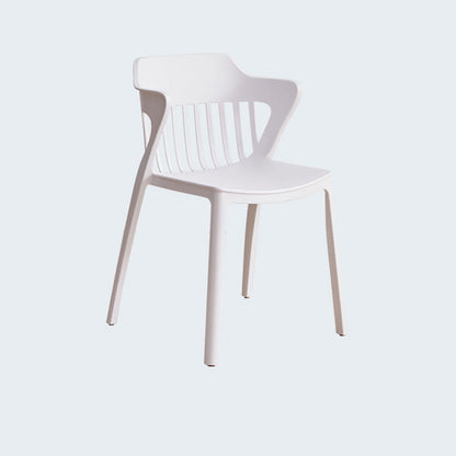 Modern Minimalist Openwork Rectangular PVC Dining Chair Backrest Armless For Dining Room