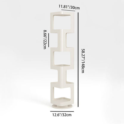 Contemporary Creative Square Iron Rotatable Bookshelf 4/5/6-Tier For Living Room