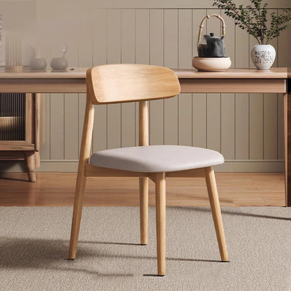 Traditional Vintage Square Rubberwood PU Leather Foam Sponge Armless Dining Chair For Dining Room