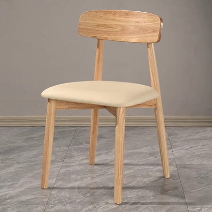 Traditional Vintage Square Rubberwood PU Leather Foam Sponge Armless Dining Chair For Dining Room