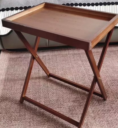 Modern Minimalist Nan Bamboo MDF Acrylic X-Shaped Stable Support Side Table With Foldable & Detachable Design For Living Room