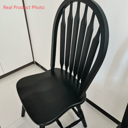 Modern Mid-Century Square Chinese Toon Wood Dining Chair Spindle Backrest For Dining Room