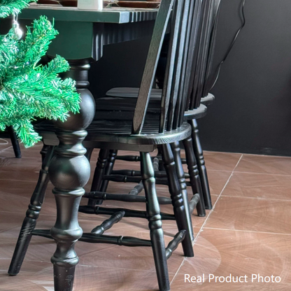 Modern Mid-Century Square Chinese Toon Wood Dining Chair Spindle Backrest For Dining Room