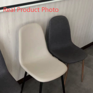 Contemporary Luxury Curved Faux Leather Iron Carbon Steel Dining Chair For Living Room