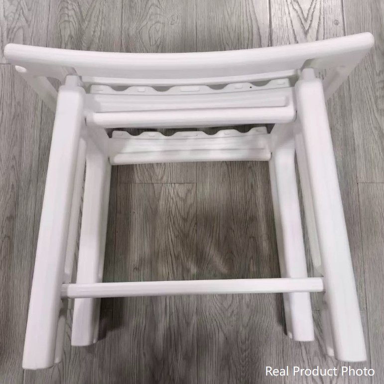 Modern Minimalist Curved Rectangular HDPE Plastic Waterproof Low Stool Backless Armless For Bathroom